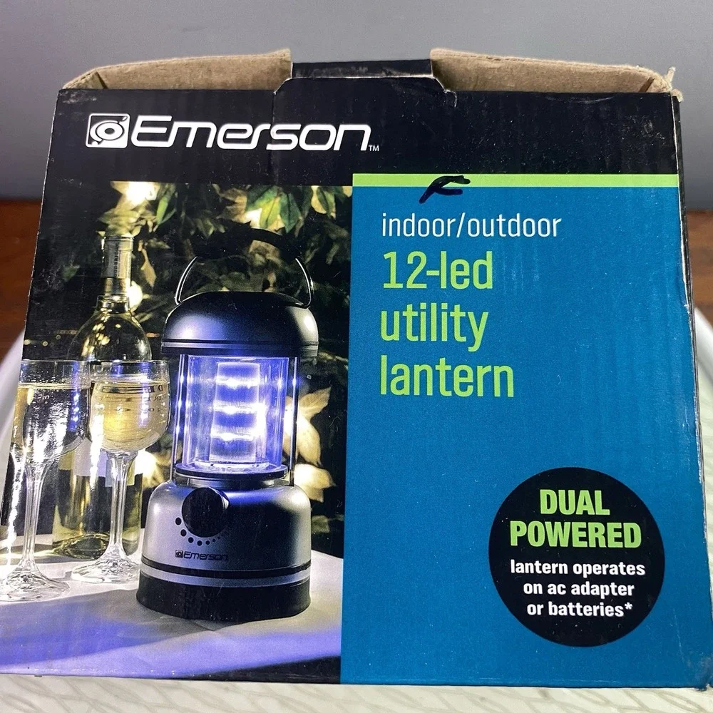 Emerson 12-White LED Utility Lantern Indoor/Outdoor‎ Dimmer-Battery Operated NWB